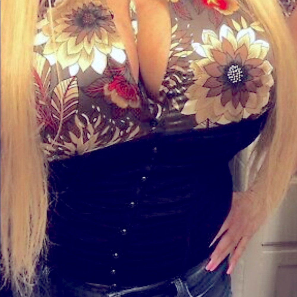 Bebe Gorgeous Tie Neck Top